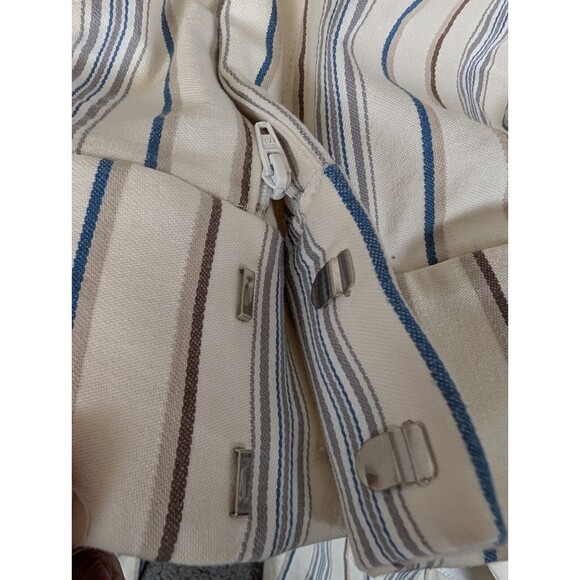 Lane Bryant Capri Womens 28 Ivory Striped Crop The Laney Capris Wide Leg Buttons - Picture 6 of 14